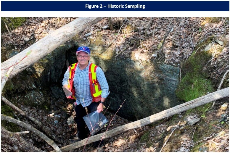 First sampling of historic trench in East Porphyry Zone, in May 2021.